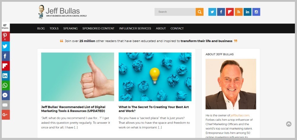 Jeff Bullas's Blog - Best Website to Learn Digital Marketing for Free - Nixupken