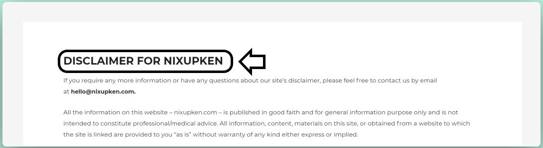 Disclaimer Page