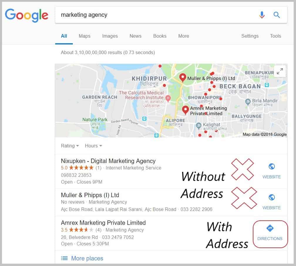 Local SEO - Google 3 Pack - Nixupken is ranking on the top without any address0