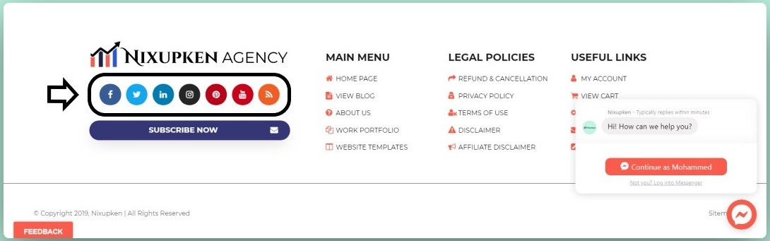 Social Profile Buttons