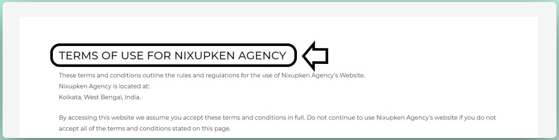 Terms & Conditions Page